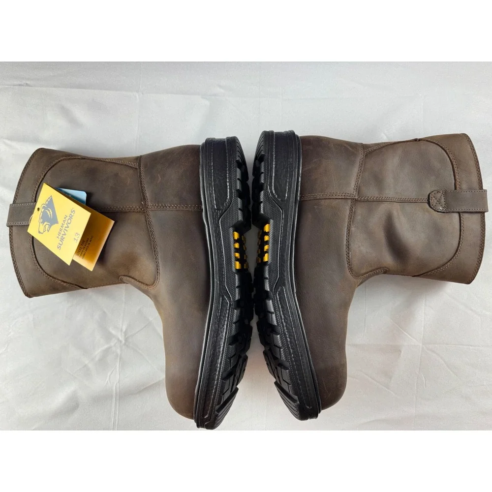 Herman Survivors Plower Steel Toe Waterproof Work Boots Mens 13 Brown Leather
